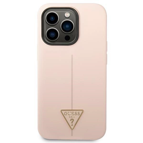 Etui Guess Silicone Triangle na iPhone 14 Pro Max - różowe