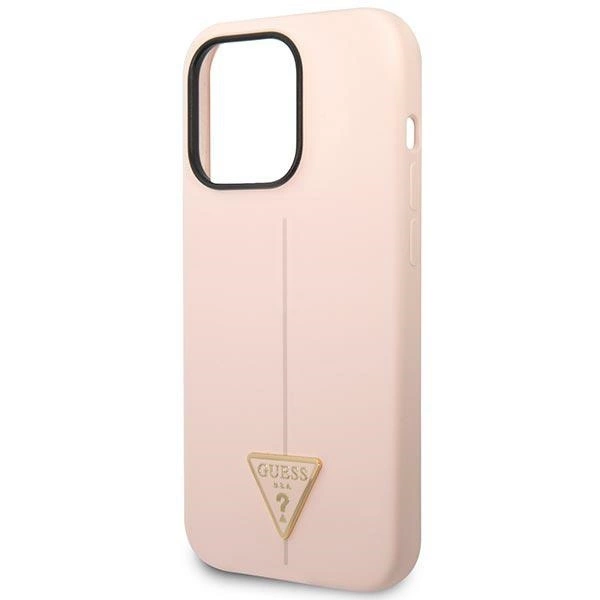 Etui Guess Silicone Triangle na iPhone 14 Pro Max - różowe