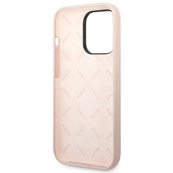 Etui Guess Silicone Triangle na iPhone 14 Pro Max - różowe