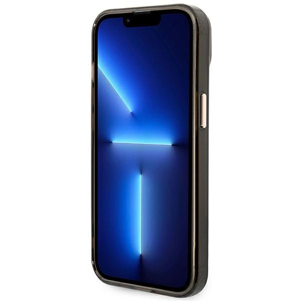 Etui Guess Gold Outline Translucent MagSafe na iPhone 14 - czarne