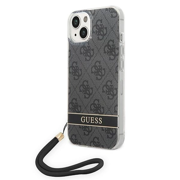 Etui Guess 4G Print Strap na iPhone 14 Plus - czarne