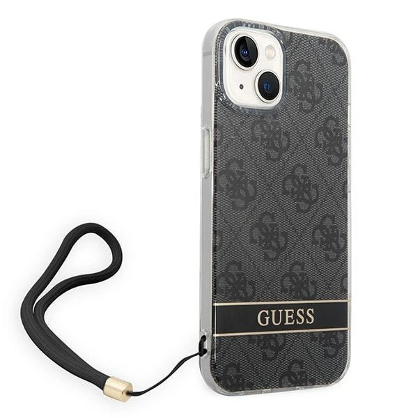 Etui Guess 4G Print Strap na iPhone 14 Plus - czarne