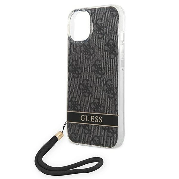 Etui Guess 4G Print Strap na iPhone 14 Plus - czarne