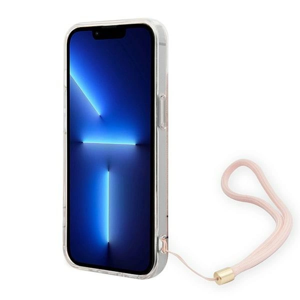 Etui Guess 4G Print Strap na iPhone 14 Plus - różowe