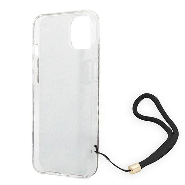 Etui Guess 4G Print Strap na iPhone 14 Plus - brązowe