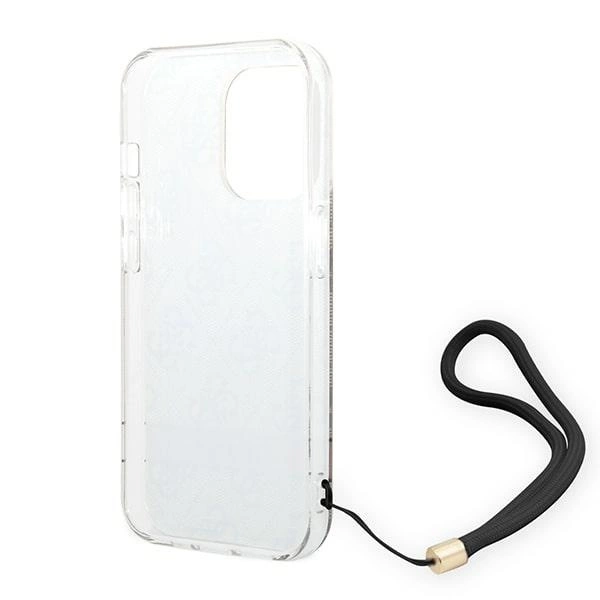 Etui Guess 4G Print Strap na iPhone 14 Pro Max - brązowe