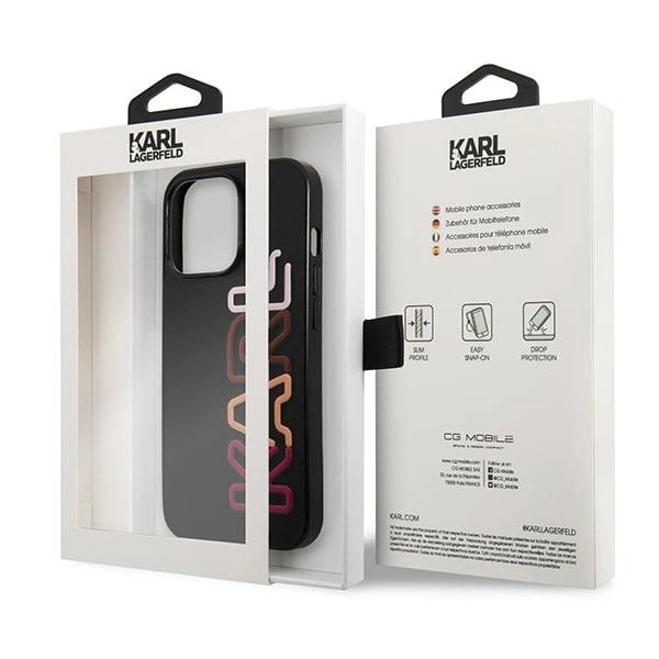 Etui Karl Lagerfeld Multipink Brand na iPhone 13 Pro / iPhone 13 - czarne