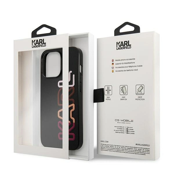 Etui Karl Lagerfeld Multipink Brand na iPhone 13 Pro Max - czarne