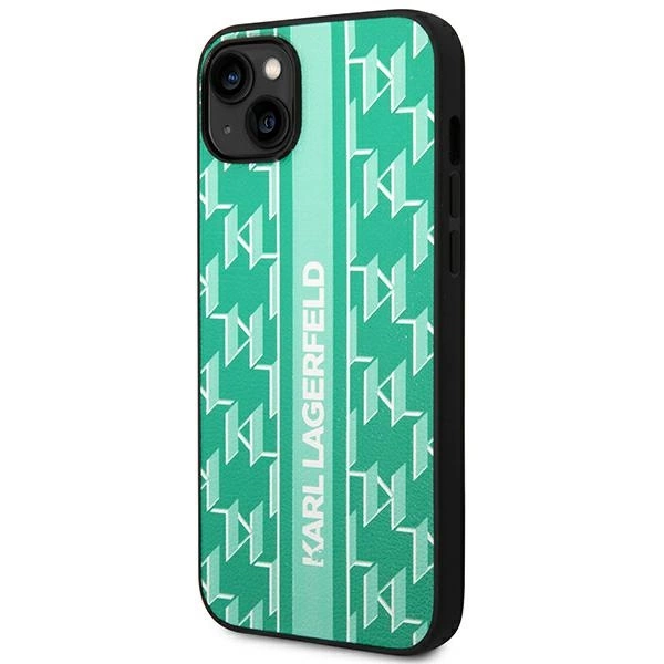 Etui Karl Lagerfeld Monogram Stripe na iPhone 14 Plus - zielone