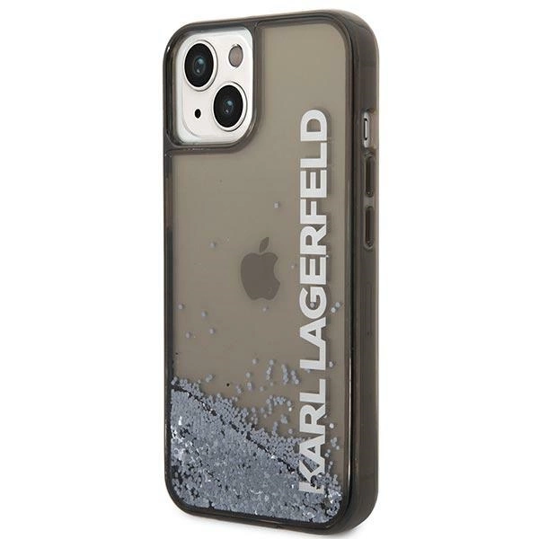Etui Karl Lagerfeld Liquid Glitter Elong na iPhone 14 - czarne