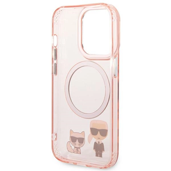 Etui Karl Lagerfeld Karl&Choupette Aluminium MagSafe na iPhone 14 Pro Max - różowe