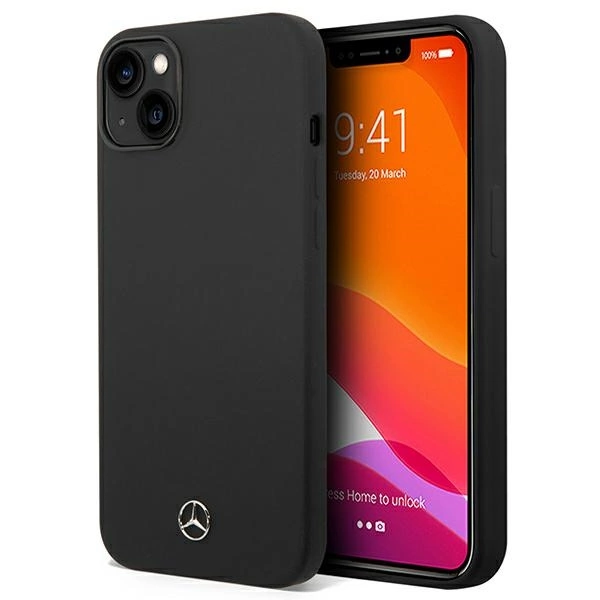 Etui Mercedes Silicone Line na iPhone 14 Plus - czarne