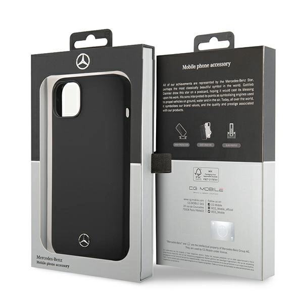Etui Mercedes Silicone Line na iPhone 14 Plus - czarne