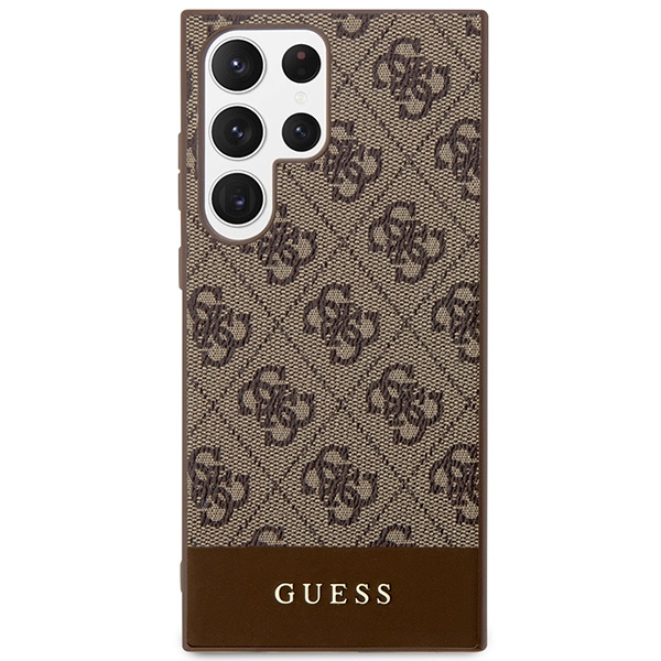 Guess GUHCS23LG4GLBR S23 Ultra S918 brązowy/brown hardcase 4G Stripe Collection
