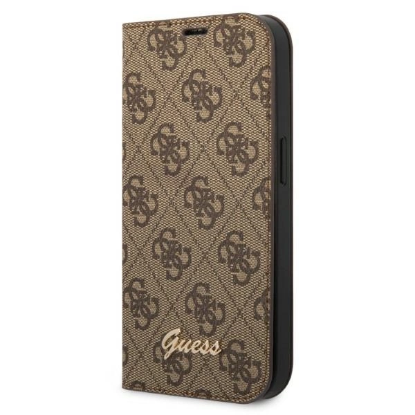 Etui Guess 4G Vintage Gold Logo na iPhone 14 Pro Max - brązowe