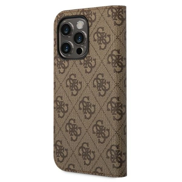 Etui Guess 4G Vintage Gold Logo na iPhone 14 Pro Max - brązowe