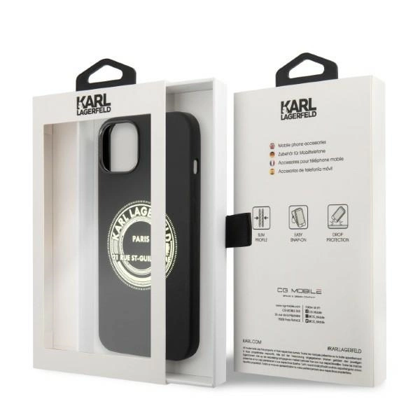Etui Karl Lagerfeld Silicone RSG na iPhone 14 Plus - czarne