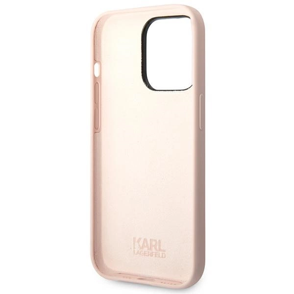 Etui Karl Lagerfeld Silicone Karl's Head na iPhone 14 Pro Max - różowe