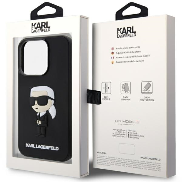 KARL LAGERFELD KLHCP14X3DRKINK IPHONE 14 PRO MAX 6.7" CZARNY/BLACK HARDCASE RUBBER IKONIK 3D