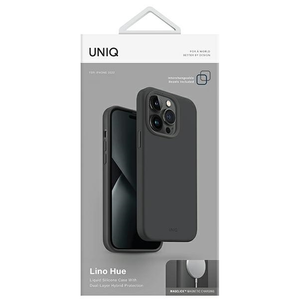 Etui UNIQ Lino Hue Magclick Charging na iPhone 14 Plus - szare