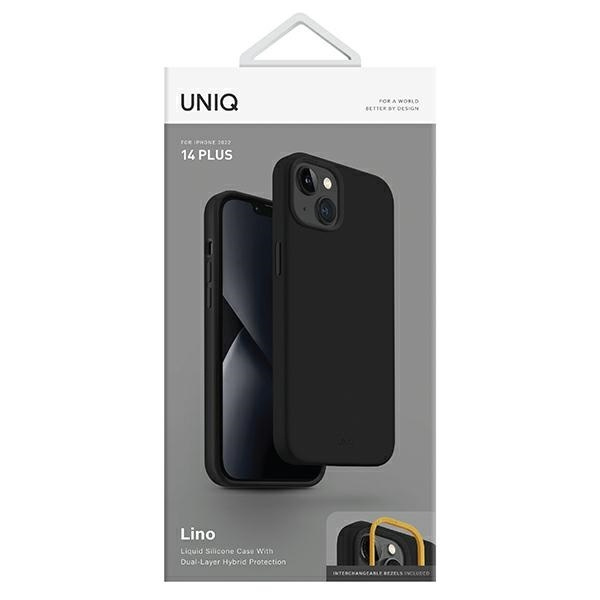 Etui Uniq Lino na iPhone 14 Plus - czarne