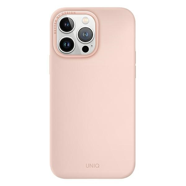 Etui Uniq Lino na iPhone 14 Pro - różowe