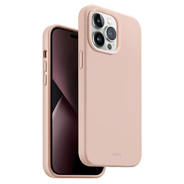 UNIQ etui Lino iPhone 14 Pro Max 6,7" różowy/pink blush