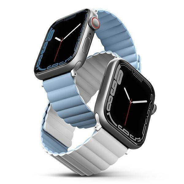 Pasek Uniq Revix na Apple Watch 1/2/3/4/5/6/7/8/SE/SE2/Ultra 42/44/45/49mm - biało-niebieski