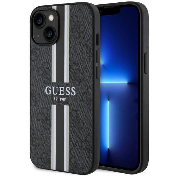 Guess GUHMP14MP4RPSK iPhone 14 Plus / 15 Plus 6.7" czarny/black hardcase 4G Printed Stripes MagSafe