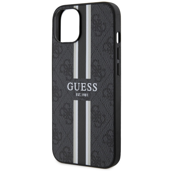 Guess GUHMP14MP4RPSK iPhone 14 Plus / 15 Plus 6.7" czarny/black hardcase 4G Printed Stripes MagSafe