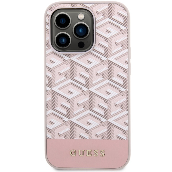Guess GUHMP14XHGCFSEP iPhone 14 Pro Max 6,7" różowy/pink hard case GCube Stripes MagSafe