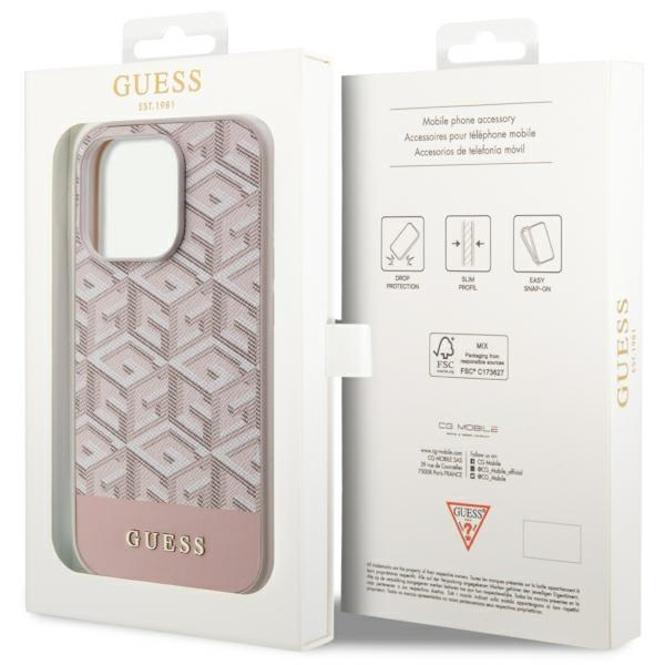 Guess GUHMP14XHGCFSEP iPhone 14 Pro Max 6,7" różowy/pink hard case GCube Stripes MagSafe