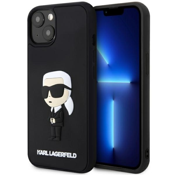 Etui Karl Lagerfeld Rubber Ikonik 3D na iPhone 14 Plus - czarne
