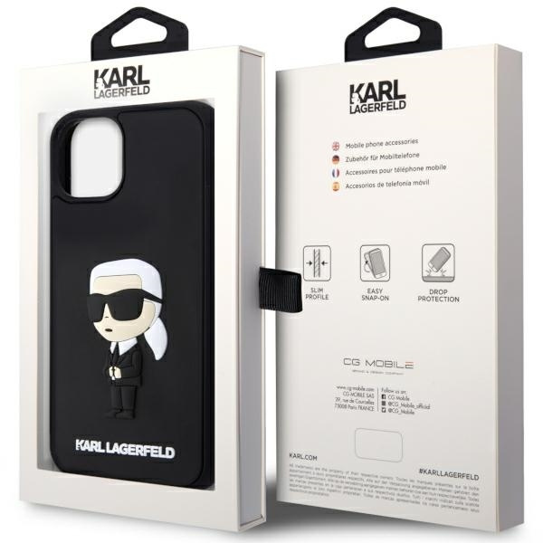 Etui Karl Lagerfeld Rubber Ikonik 3D na iPhone 14 Plus - czarne