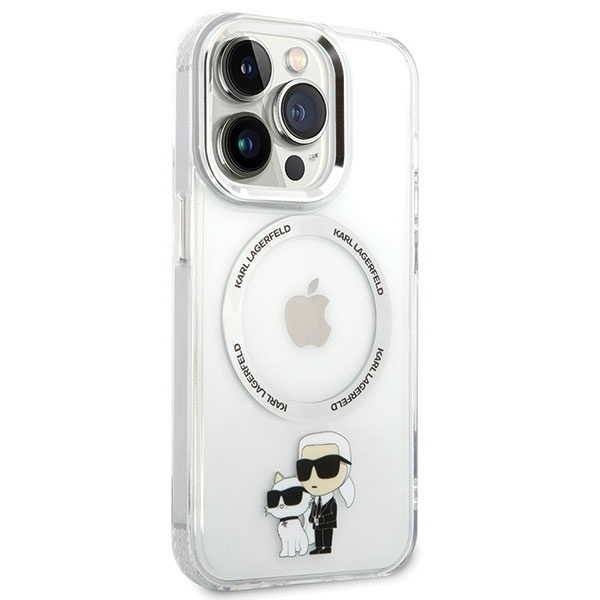 Etui Karl Lagerfeld Iconic Karl&Choupette Magsafe na iPhone 13 Pro - przezroczyste