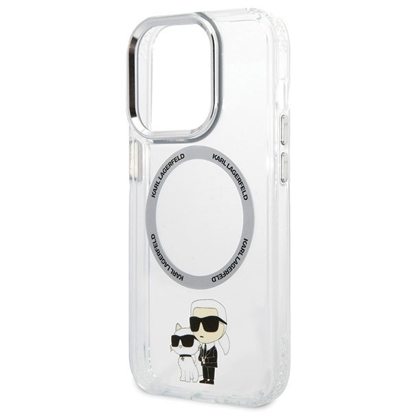 Etui Karl Lagerfeld Iconic Karl&Choupette Magsafe na iPhone 13 Pro - przezroczyste