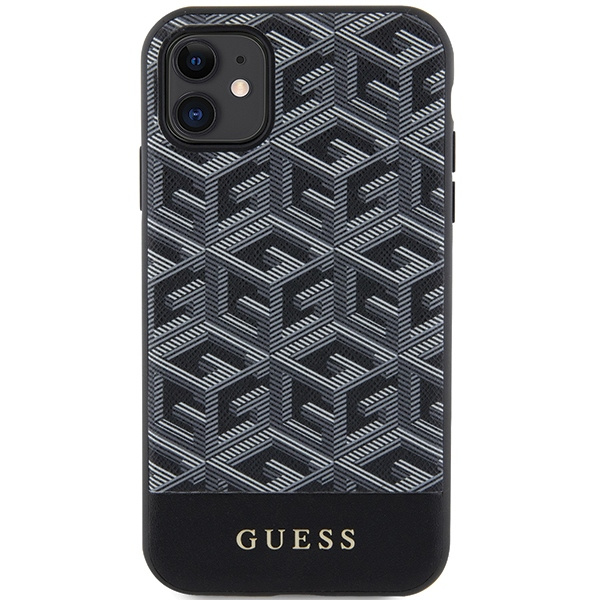 Guess GUHMN61HGCFSEK iPhone 11 / Xr 6.1" czarny/black hardcase GCube Stripes MagSafe