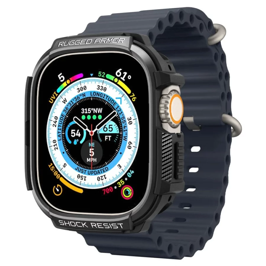 Etui Spigen Rugged Armor na Apple Watch Ultra (49 mm) - czarny mat