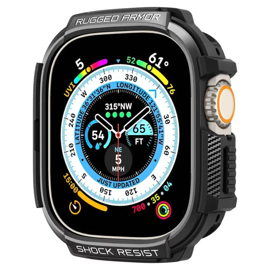 Etui Spigen Rugged Armor na Apple Watch Ultra (49 mm) - czarny mat