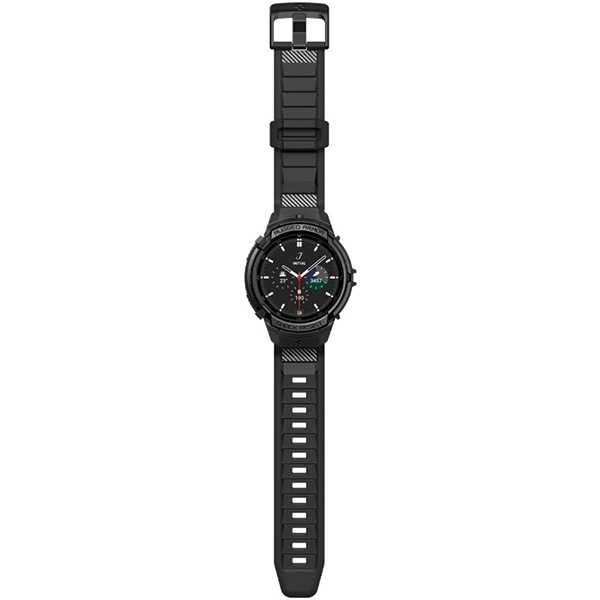 Etui z paskiem Spigen Rugged Armor Pro na Samsung Galaxy Watch 6 Classic (47 mm) - czarne