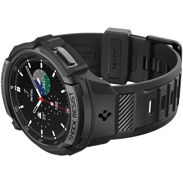 Etui z paskiem Spigen Rugged Armor Pro na Samsung Galaxy Watch 6 Classic (47 mm) - czarne