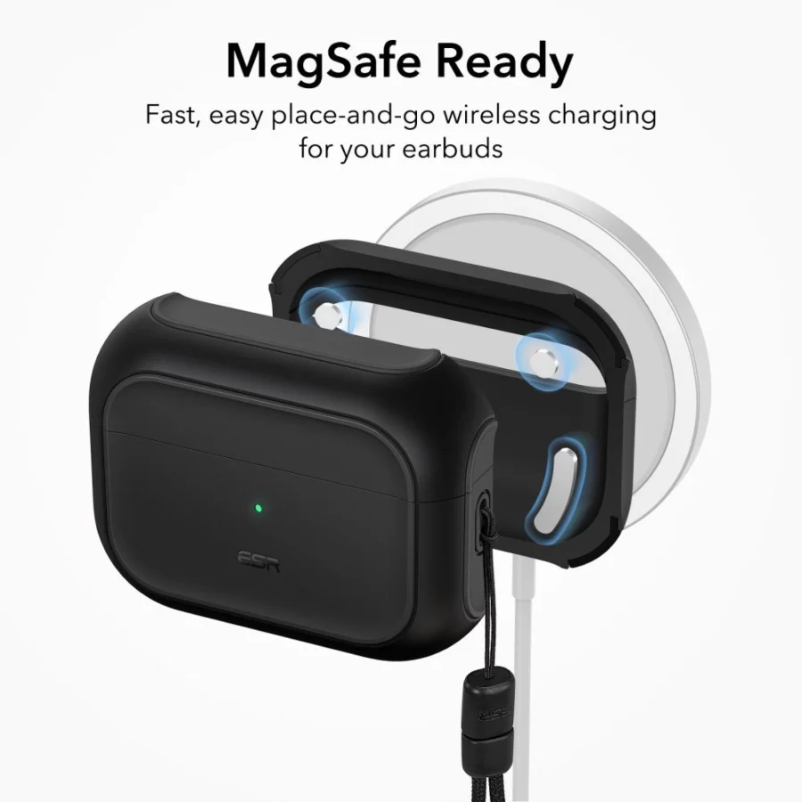 ESR Orbit Halolock z MagSafe na Apple AirPods Pro 1 / 2 - czarne