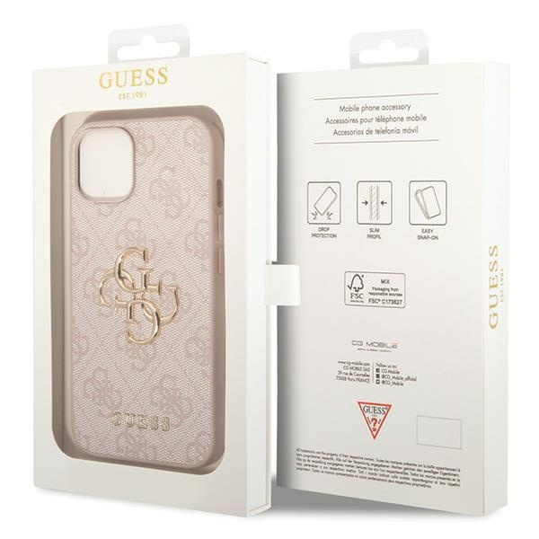 Guess GUHCP15S4GMGPI iPhone 15 / 14 / 13 6.1" różowy/pink hardcase 4G Big Metal Logo