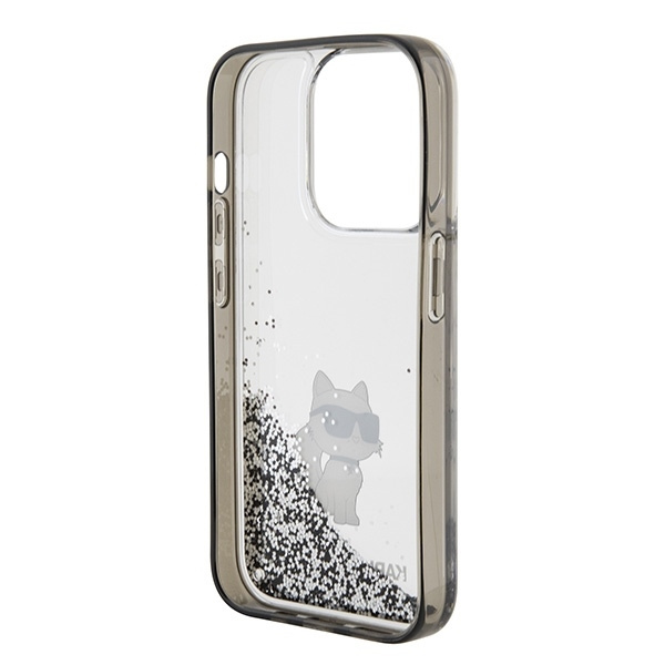 KARL LAGERFELD KLHCP15LLKCNSK IPHONE 15 PRO 6.1" TRANSPARENT HARDCASE LIQUID GLITTER CHOUPETTE