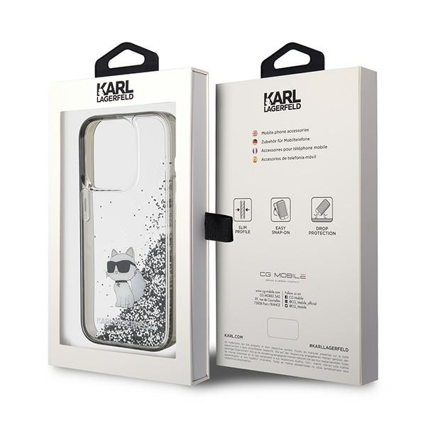 KARL LAGERFELD KLHCP15LLKCNSK IPHONE 15 PRO 6.1" TRANSPARENT HARDCASE LIQUID GLITTER CHOUPETTE