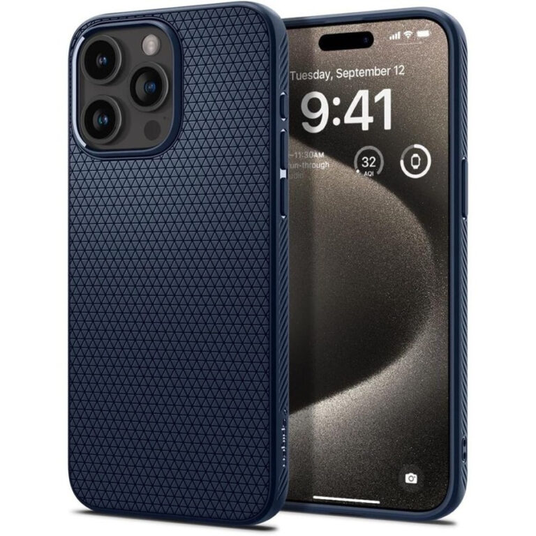 Etui Spigen Liquid Air na iPhone 15 Pro Max - niebieskie