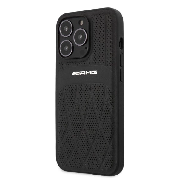 Etui AMG Leather Curved Lines na iPhone 13 Pro / iPhone 13 - czarne