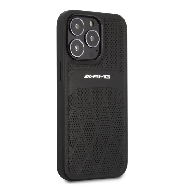 Etui AMG Leather Curved Lines na iPhone 13 Pro / iPhone 13 - czarne