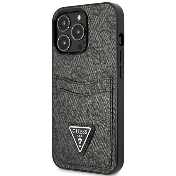 Etui Guess 4G Triangle Logo Cardslot na iPhone 13 Pro / 13 - czarne