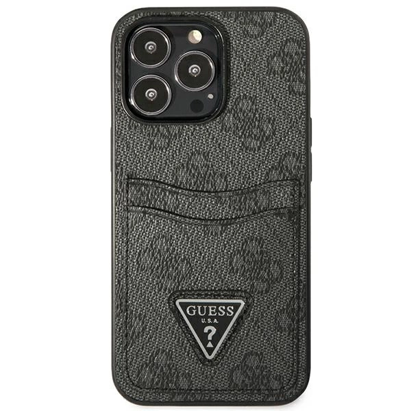 Etui Guess 4G Triangle Logo Cardslot na iPhone 13 Pro / 13 - czarne
